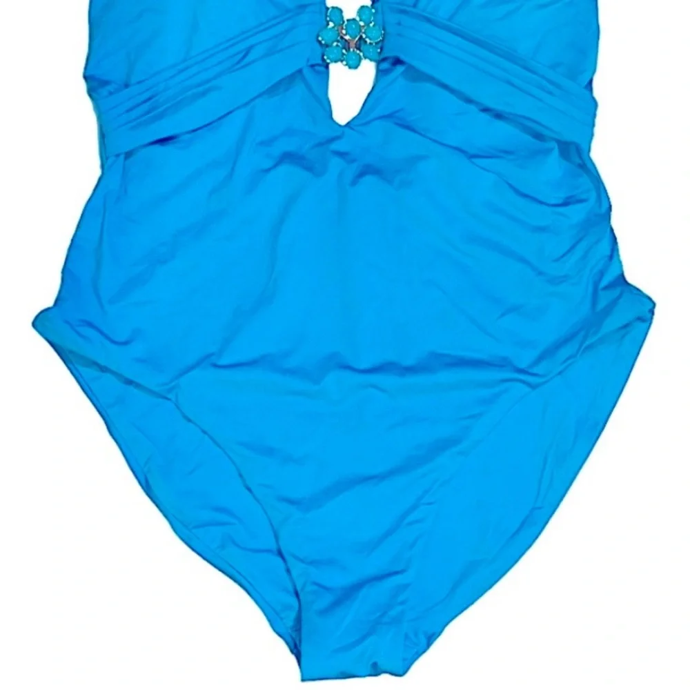Trina Turk Monaco Solid Plunge One Piece - Picture 7 of 16